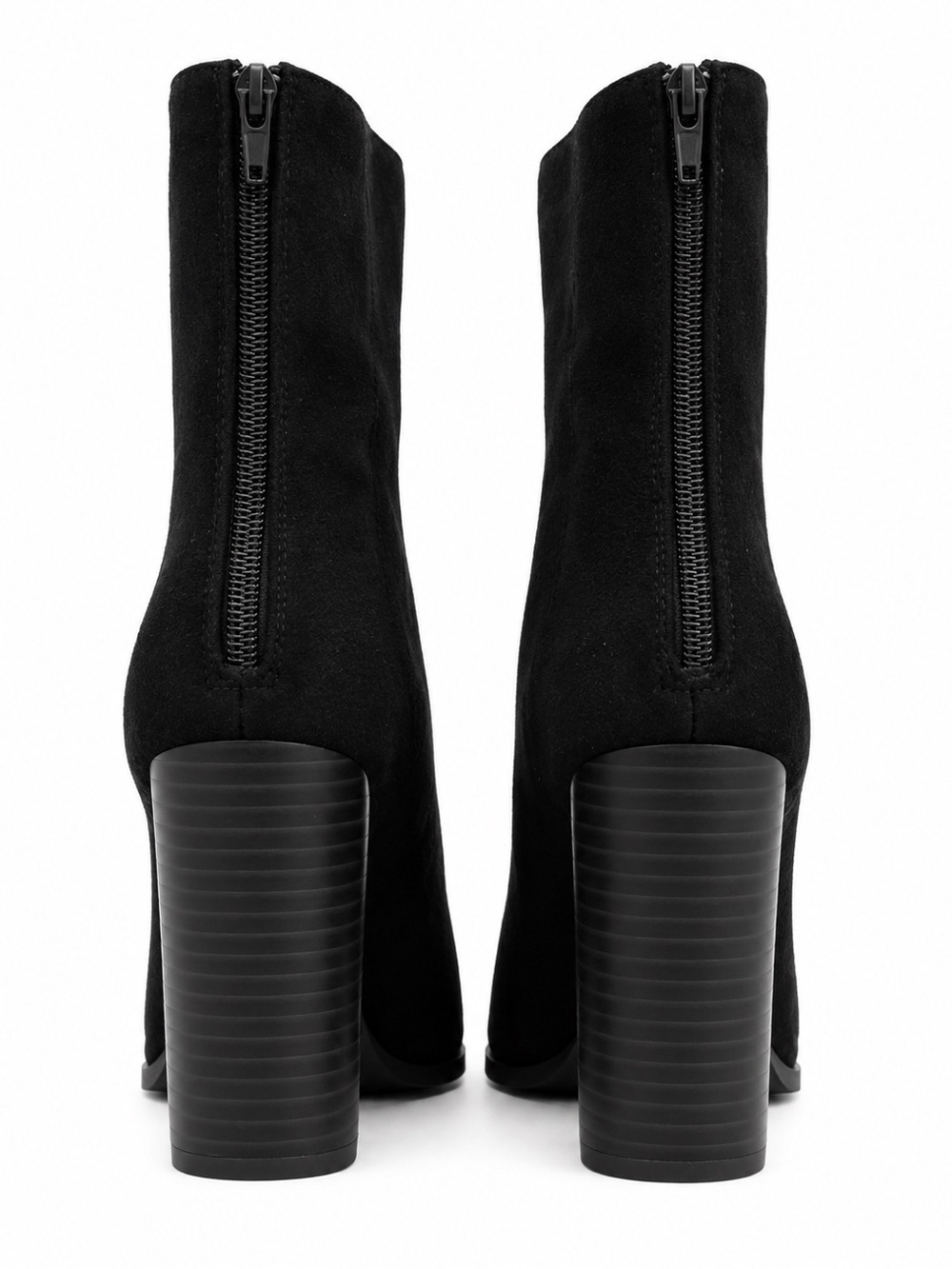 Black Faux Suede High Heel Ankle Boots - Womens 10 - Picture 3 of 5